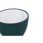 Manhattan Comfort - Lot de 2 tables d’appoint Anderson 46,8 cm modernes, revêtement similicuir vert-Caractéristiques Base Ronde Moderne Dorée