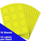JAM Paper Étiquettes adresses carrées, 2 x 2 po, jaune néon, 240/paquet-Jaune néon