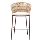 Zuo - Freycinet Tabouret de bar - Naturel - Ensemble de 2-Coussin amovible