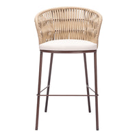 Zuo - Freycinet Tabouret de bar - Naturel - Ensemble de 2-Coussin amovible