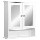 Kleankin - Armoire à pharmacie avec miroir - blanc-Design élégant, idéal pour la cuisine, la salle de bain et plus encore 
