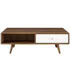 Modway - Transmit Table basse - Blanc noyer-Panneau de particules durable