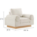 Modway - Oasis Rembourré Tissu Fauteuil - Ivoire-Accoudoirs renforcés