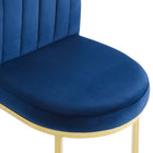 Modway - Isla Chenal Touffé Performance Velvet Fauteuil d’appoint de salle à manger - Marine d’or-9