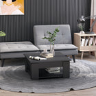 HOMCOM - Table basse moderne à 2 niveaux avec étagère - noir-Deux niveaux offrent un espace de rangement et d’exposition supplémentaire