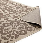 Modway - Ariana Treillis floraux vintage à l’intérieur et à l’extérieur Tapis de 5 pi l x 8 pi L - Beige clair et beige foncé-Haute densité / Tissé à la machine