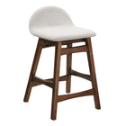 Modway - Juno Tabouret de comptoir - Tissu ivoire - Ensemble de 2-Tabouret de comptoir en bois du milieu du siècle