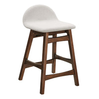 Modway - Juno Tabouret de comptoir - Tissu ivoire - Ensemble de 2-Tabouret de comptoir en bois du milieu du siècle