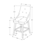 Monarch Specialties - 1243 Tabouret De Bar - Lot de 2/  Pivotant/ Simili-Cuir Gris - Paquet de 2-5