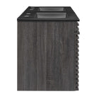 Modway - Render Fixation murale de 48" Vanette de salle de bain - Noir charbon-Bassins d’évier en céramique