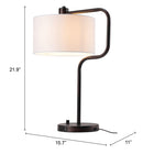 Zuo - Middlemist Lampe de table - Blanc-Garantie limitée de 3 ans