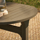 Modway - Saratoga Ovale Terrasse extérieure Bois de teck Table basse - Gris vieilli-Assemblée requise