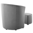 Modway - Divulge Performance Velvet Fauteuil et ensemble ottoman - Gris-Solidement construit