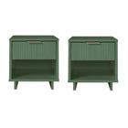 Manhattan Comfort - Table de nuit moderne Granville 18,11" à 1 tiroir - Vert sauge - Lot de 2-Moderne-contemporain avec une touche de glamour - Table de nuit pour chambre et salon, lot de 2