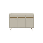 Manhattan Comfort - Buffet Bradley 53,54 po style Mid-Century Modern - Blanc Cassé-Buffet moderne du milieu du siècle pour salle à manger et salon