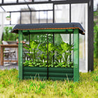 Outsunny - Jardin surélevé galvanisé 4,1 pi x 2,1 pi avec couvercle-Une toile d'ombrage prévient les coups de soleil et la déshydratation des plantes et peut être fixée avec des piquets et des cordes 