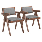Zuo - Delhi Chaise de salle à manger - Gris/Noyer - Ensemble de 2-Assemblage requis
