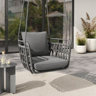 Modway - Kaliah Terrasse extérieure Aluminium Chaise à balançoire in Charbon de bois-Coussins amovibles en tissu résistant à l’eau