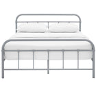 Modway - Maisie Acier inoxydable Cadre de lit queen-lit, Gris-Poutre centrale renforcée