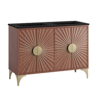 Modway - Daylight Double évier 48" Vanette de salle de bain - Noyer noir-Armoire de toilette moderne pour salle de bain