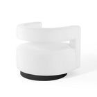 Modway - Spin Coupe Performance Velvet Fauteuil pivotant - Blanc-Base en fer noir mat texturé