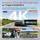 Vantrue - Caméra embarquée N4 Pro S 4K à 3 canaux 4K 1080P 2,5K avant, intérieur et arrière avec carte SD de 64 Go-Mode enregistrement avant et arrière capturant vidéo 4k avant et 2.5k arrière lorsque surveillance habitacle n est pas nécessaire