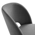 Modway - Rouse Performance Velvet Fauteuil d’appoint de salle à manger - Charbon de bois-8