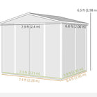 Outsunny - Abri de jardin 8'x7' avec serrure et cadre de sol, gris clair-2 portes coulissantes pour un accès facile, verrouillables pour plus de sécurité (3 clés incluses)