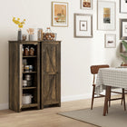 HOMCOM - Armoire de cuisine garde-manger 48 po avec porte de grange - grain de bois brun-Conception anti-basculement pour plus de sécurité 