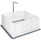 PawHut - Box de mise bas pour chiens avec support de lumière rétractable et tapis - 41 po L x 39 po l-Protégez les chiots des risques d’écrasement potentiel grâce à la barre anti-écrasement