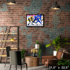 Auston Matthews 20x29 vs Crosby Toronto Maple Leafs and Pittsburgh Penguins - Toile encadree - 31" x 22"-Sous licence officielle de la LNH et de l'AJLNH