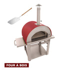 Kucht - Four à pizza extérieur au bois Venice - Rouge-Porte et extérieur en acier inoxydable
