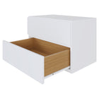 Nexera - Table de nuit Avenue, 1 tiroirs, Blanc-Meubles conçus et produits au Canada à partir de panneaux de particules et de MDF certifiés CARB II/FSC.  Item expédié en 24-48 heures après réception de la commande.  Assemblage requis