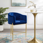 Modway - Savour Touffe Tabouret de comptoir - Marine-Velours de performance résistant aux taches