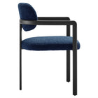 Modway - Elio Tonneau Tissu et métal Chaise à manger - Marine noire-Entièrement assemblé