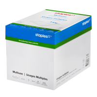 Staples - Papier multiusage certifié FSC,  20 lb, 8,5 l x 11 po H, blanc, 2500 feuilles-8,5 x 11 po (format lettre)
