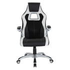 OSP Designs - Chaise de course - noir avec garniture blanche-Basculement blocable et à tension réglable