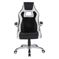 OSP Designs - Chaise de course - noir avec garniture blanche-Basculement blocable et à tension réglable