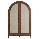 Modway - Calista 63 po voûté Armoire de rangement avec bureau pliant - Noyer-Nivelleurs réglables
