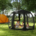 Outsunny - Tente moustiquaire 11 pi L x 11,5 pi l avec filets, sac de transport portable et 2 portes, noir-Les parois en maille respirante assurent une circulation d'air continue à l'intérieur  