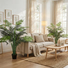 Outsunny - Palmier tropical artificiel 4 pi avec feuilles réalistes - vert - lot de 2-Convient pour la maison et le bureau, apporte une touche naturelle à n'importe quel espace  
