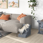 PawHut - Escalier pour animaux 4 marches, escaliers pour chat, pour grimper sur le lit - gris clair-Couleur : Gris clair 