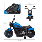 Aosom - Moto pour enfants 6v avec démarrage par bouton unique - bleu-Roues d'entraînement amovibles pour l'entraînement 