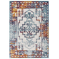 Modway - Reflect Nyssa Géométrie Géométrique Aztèque du Sud-Ouest Tapis intérieur/extérieur 5 pi l x 8 pi L - Multicolore-Tapis géométrique vieilli du sud-ouest aztèque