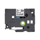 Brother - Ruban laminé authentique pour étiqueteuses P-touch - 18 mm de largeur x 8 m de longueur - transparent avec texte noir-Pour une variété d’applications d’étiquetage au quotidien