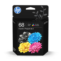 HP - 68 Pack de 2 cartouches d'encre originales noires/tricolores-Cette cartouche fonctionne avec : HP Envy 6152e, 6155e, 6552e, 6555e, 6558e