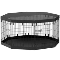 PawHut - Parc pliable pour chien 8 panneaux avec tapis de sol et housse - 30 po H-Le tissu imperméable du fond empêche l'humidité et assure un confort au sec