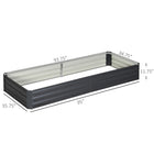 Outsunny - Jardin surélevé galvanisé 8 pi x 3 pi x 1 pi - gris-La grande jardinière peut également être convertie en une taille plus petite si nécessaire 