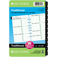 Day–Timer – Recharge d’agenda hebdomadaire original 2027 format bureau – 8 1/2 po x 5 1/2 po – anglais-Format des pages : 8 1/2 po H x 5 1/2 po l