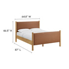 Modway - Maven Taille reine Cuir végétalien rembourré Lit de plateforme, Tan Oak-8